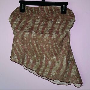 Cider Size M Mesh Asymmetrical Hem Tie Dye Crop Tube Top Forest Fairy Whimsical